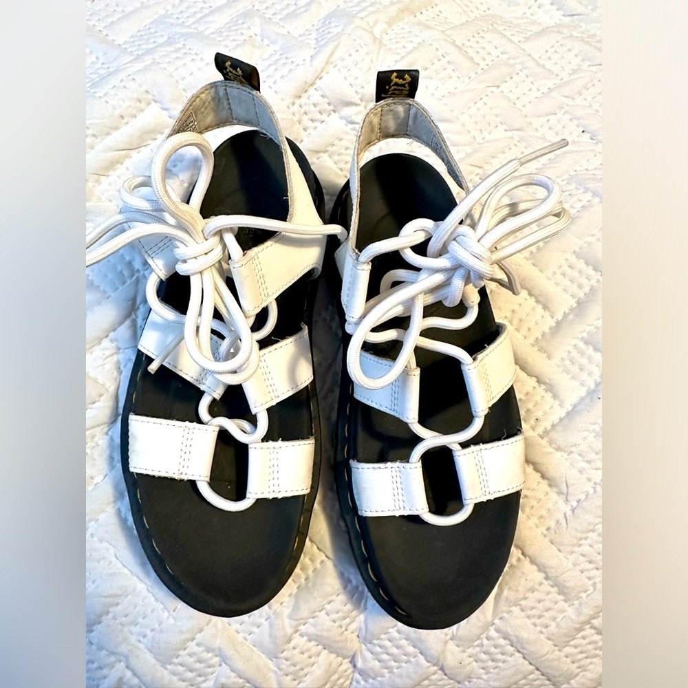 Dr. Martens Nartilla white lace up sandals 6